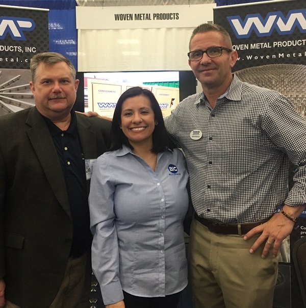 Woven Metal Products welcomes BIC Magazine to its booth