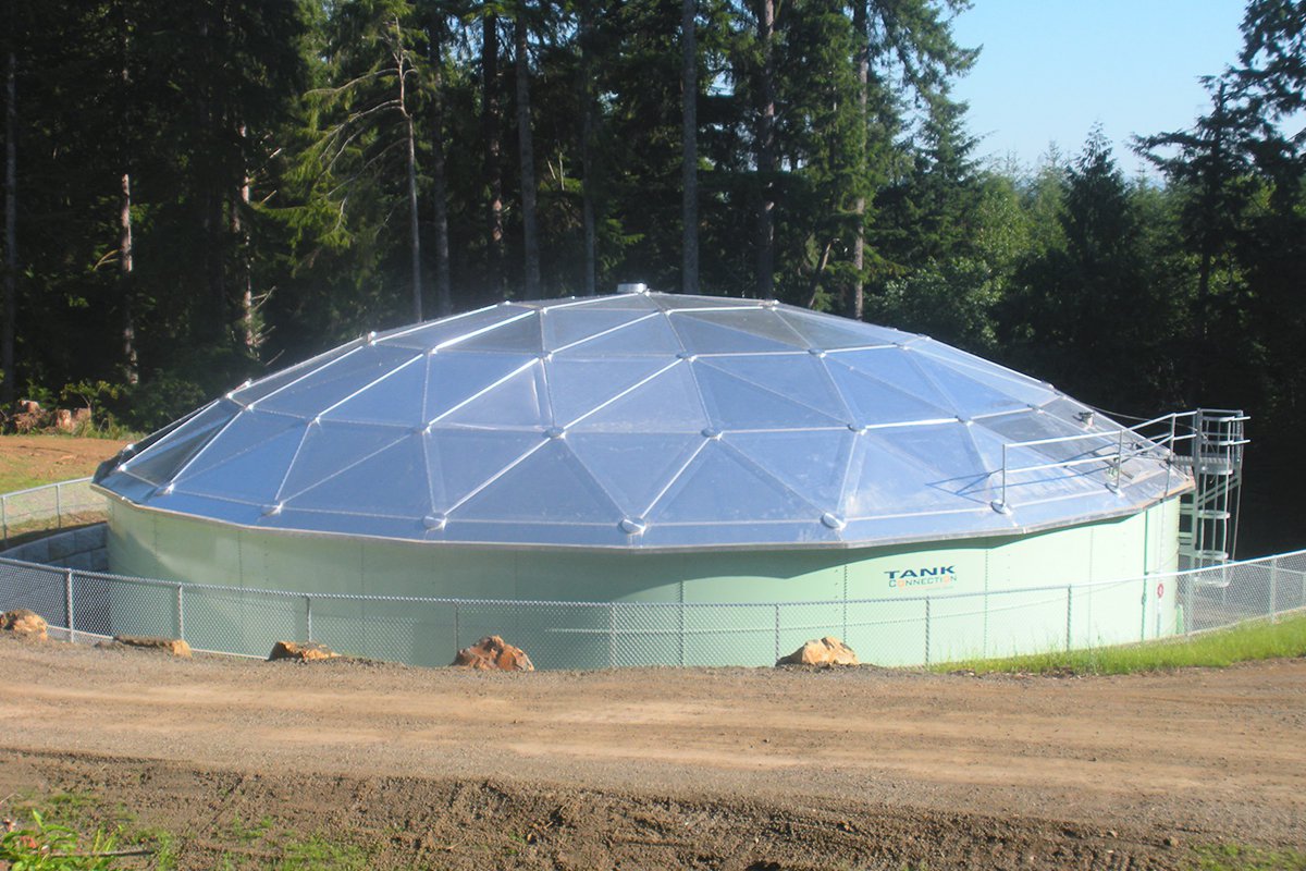 Engineered Geodesic Dome Roof Water Tank Construction