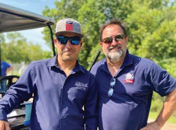 Pictured from left to right are Jeffrey Nielsen and Roman Lozano, ABC member and safety director for Milestone Metals, during ABC’s Fall Clay Shoot.