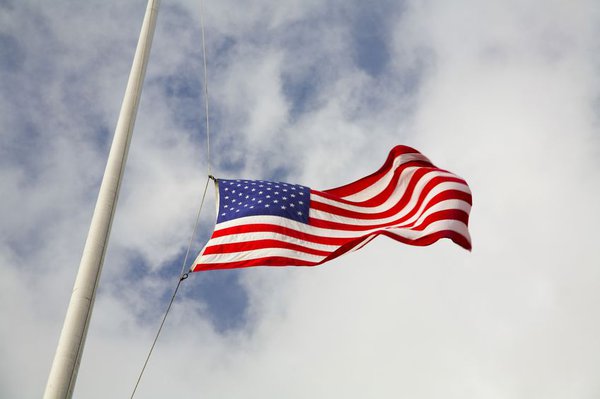 US flag half mast
